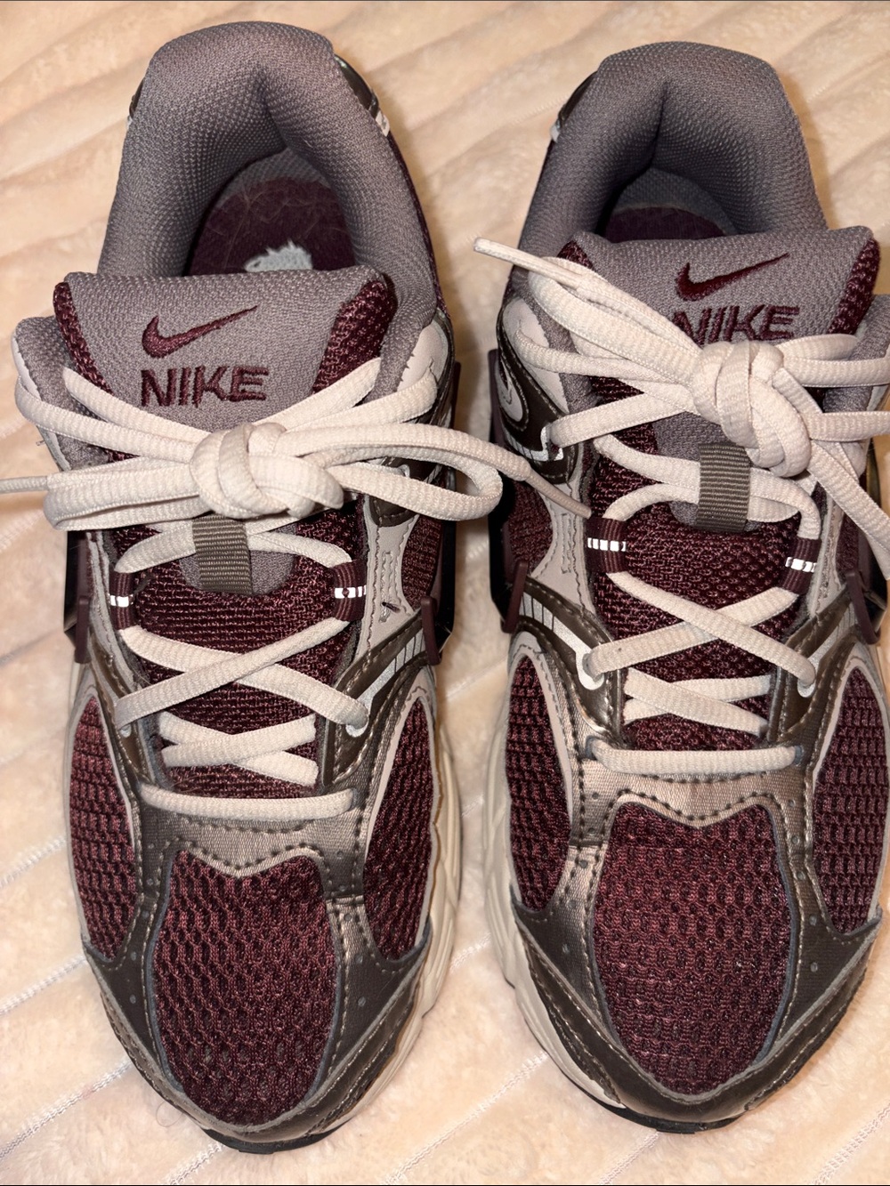 Nike Burgundy and Gray Athletic Sneakers